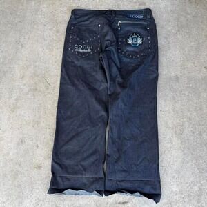 Y2K Coogi Black Denim Jeans Baggy Skater Streetwear